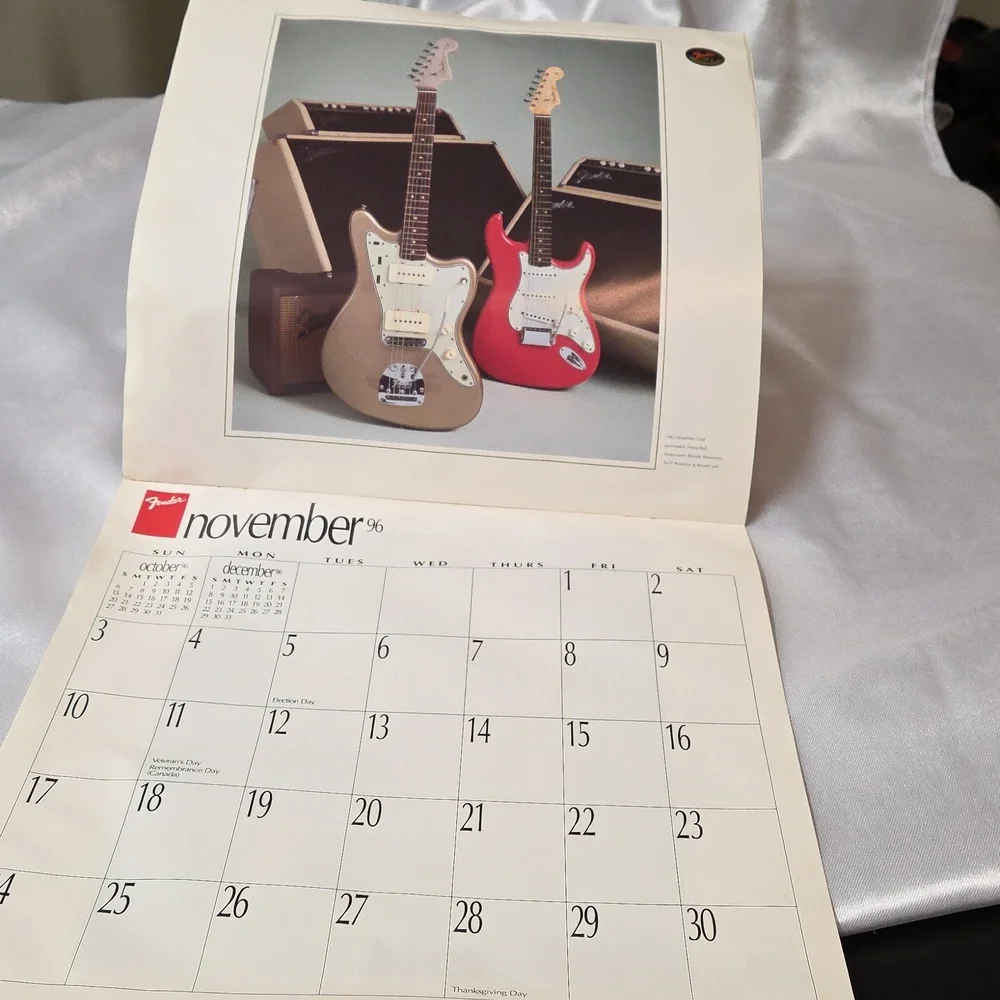 Fender Guitar 50th Anniversary Calendar Music Guitars Vintage Office